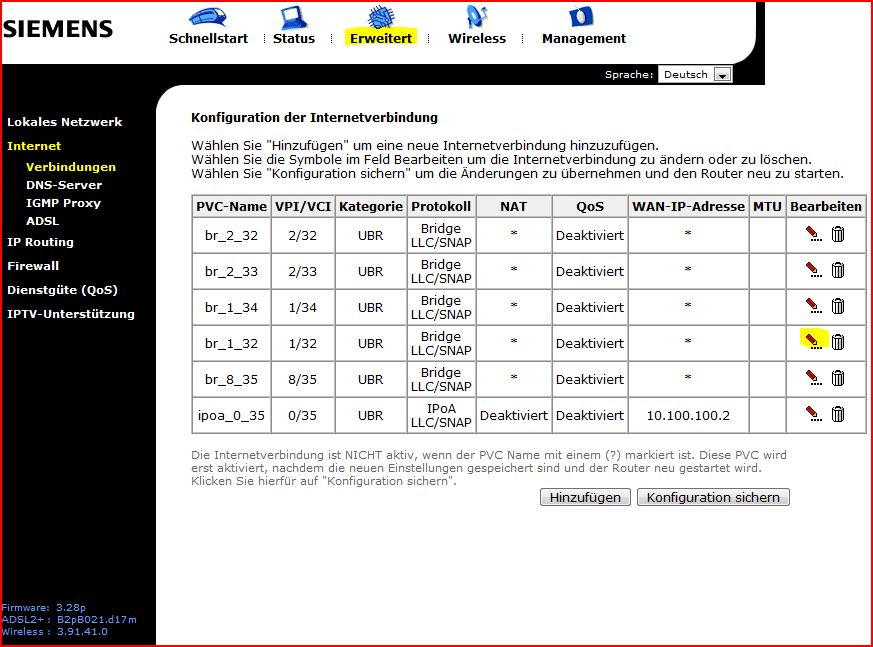 Siemens adsl sl2-141 firmware update